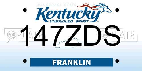 147ZDS Kentucky License Plate