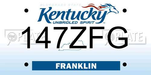 147ZFG Kentucky License Plate