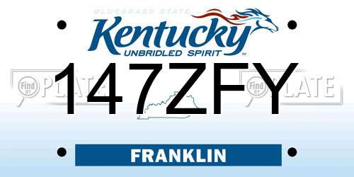 147ZFY Kentucky License Plate