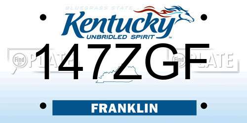 147ZGF Kentucky License Plate