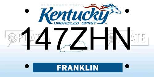 147ZHN Kentucky License Plate