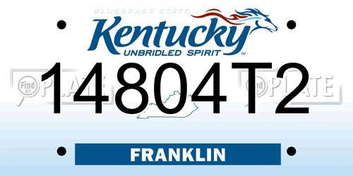 14804T2 Kentucky License Plate