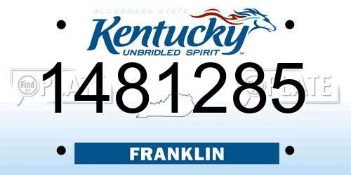 1481285 Kentucky License Plate