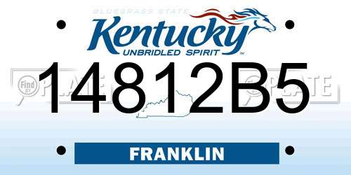 14812B5 Kentucky License Plate