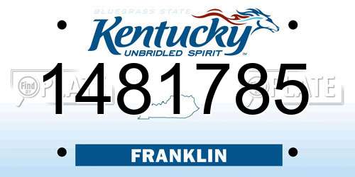 1481785 Kentucky License Plate