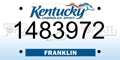 1483972 Kentucky License Plate