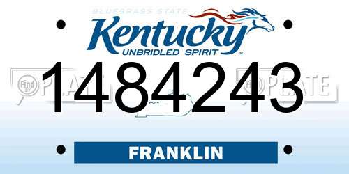 1484243 Kentucky License Plate