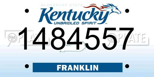 1484557 Kentucky License Plate