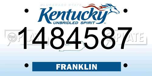 1484587 Kentucky License Plate
