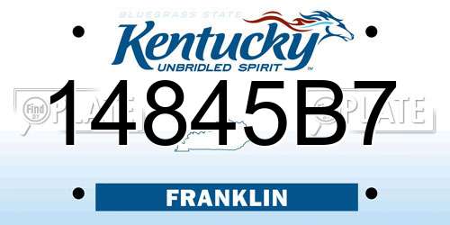 14845B7 Kentucky License Plate