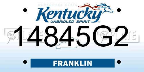 14845G2 Kentucky License Plate