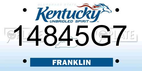 14845G7 Kentucky License Plate