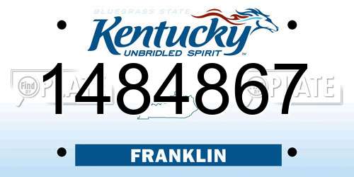 1484867 Kentucky License Plate