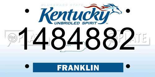 1484882 Kentucky License Plate