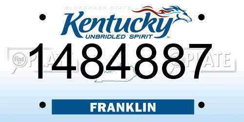1484887 Kentucky License Plate