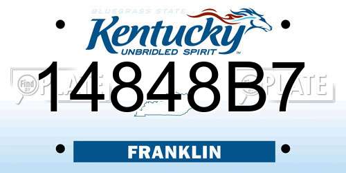 14848B7 Kentucky License Plate