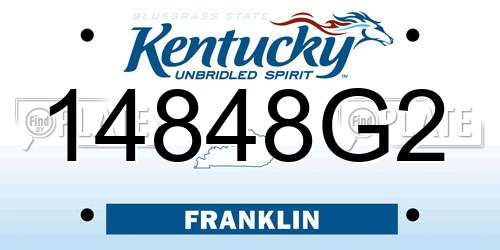 14848G2 Kentucky License Plate