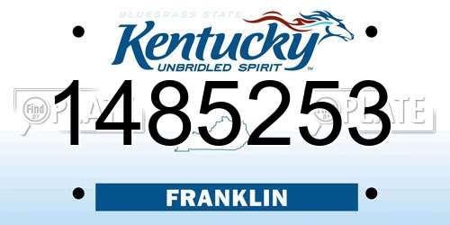 1485253 Kentucky License Plate