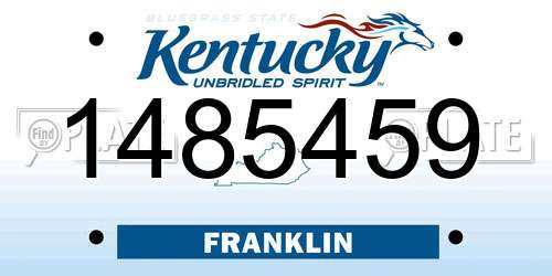 1485459 Kentucky License Plate