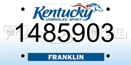 1485903 Kentucky License Plate
