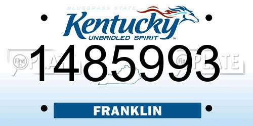 1485993 Kentucky License Plate