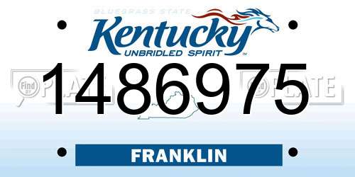 1486975 Kentucky License Plate