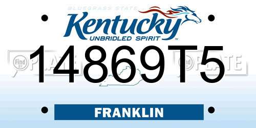 14869T5 Kentucky License Plate
