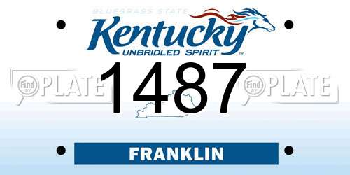 1487 Kentucky License Plate