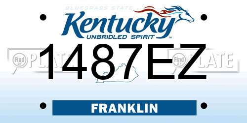 1487EZ Kentucky License Plate