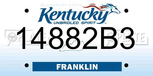 14882B3 Kentucky License Plate