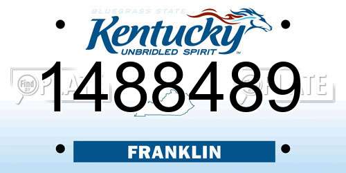1488489 Kentucky License Plate