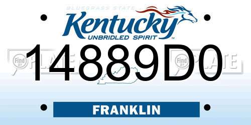 14889D0 Kentucky License Plate