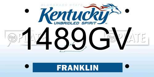 1489GV Kentucky License Plate