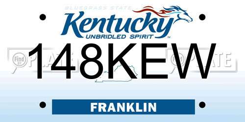 148KEW Kentucky License Plate