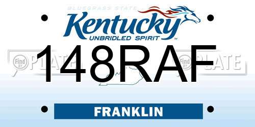 148RAF Kentucky License Plate