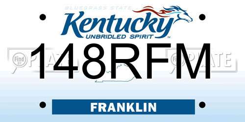 148RFM Kentucky License Plate