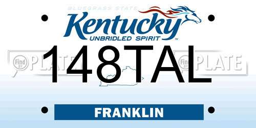 148TAL Kentucky License Plate