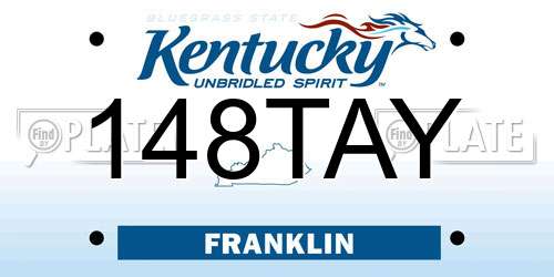 148TAY Kentucky License Plate