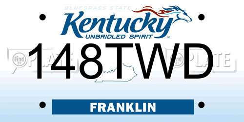 148TWD Kentucky License Plate