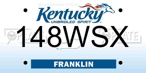 148WSX Kentucky License Plate