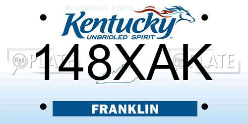 148XAK Kentucky License Plate