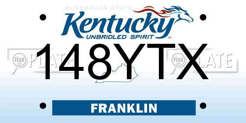 148YTX Kentucky License Plate