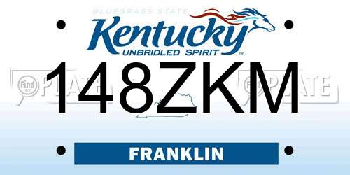 148ZKM Kentucky License Plate