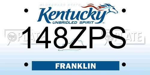 148ZPS Kentucky License Plate