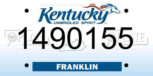 1490155 Kentucky License Plate