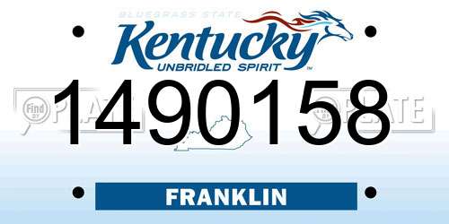1490158 Kentucky License Plate