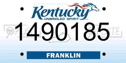 1490185 Kentucky License Plate