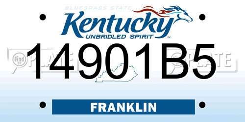14901B5 Kentucky License Plate