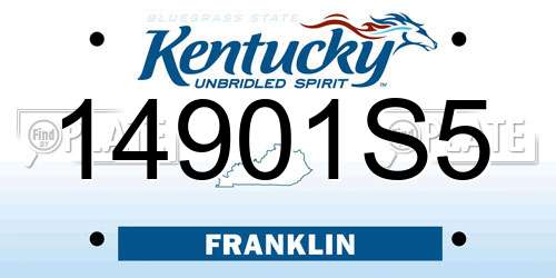 14901S5 Kentucky License Plate