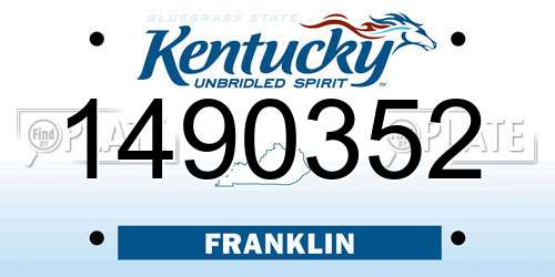 1490352 Kentucky License Plate